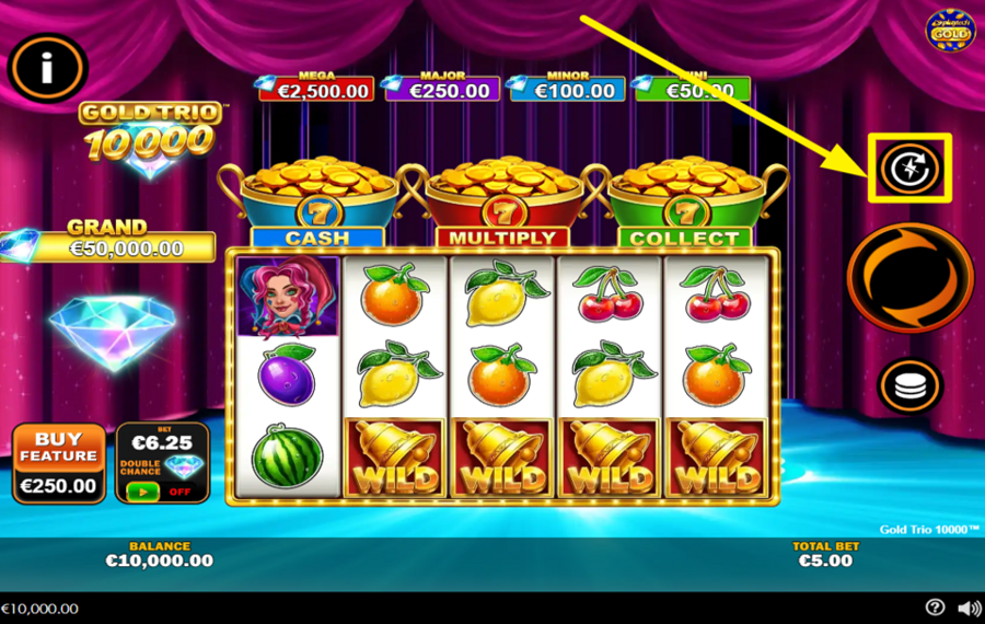 Gold Trio 10000 ACTIVAR JUEGO AUTOMÁTICO.