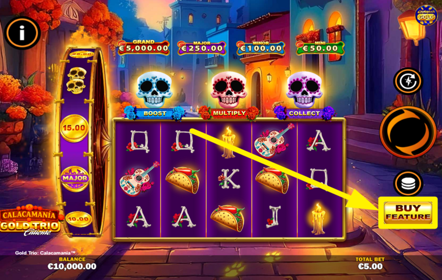 Gold Trio Calacamania КУПИТЕ БОНУСНЫЙ РАУНД.
