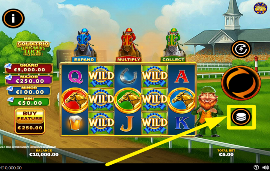 Gold Trio Leprechauns Luck Race Bonanza SCEGLI LA TUA PUNTATA.