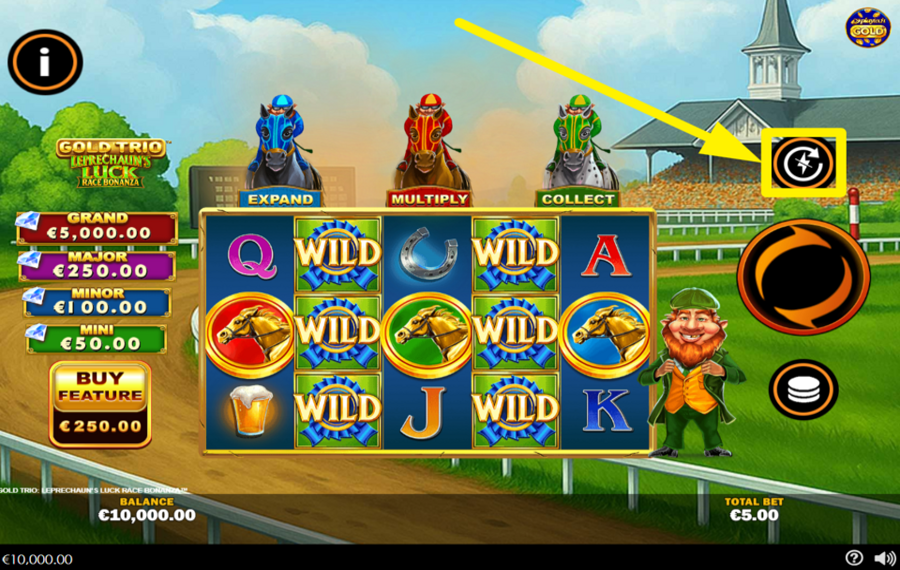 Gold Trio Leprechauns Luck Race Bonanza AVVIA LA GIOCO AUTOMATICA.