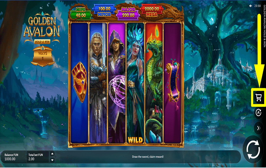 Golden Avalon Hold and Win ВЫБЕРИТЕ ФУНКЦИИ.