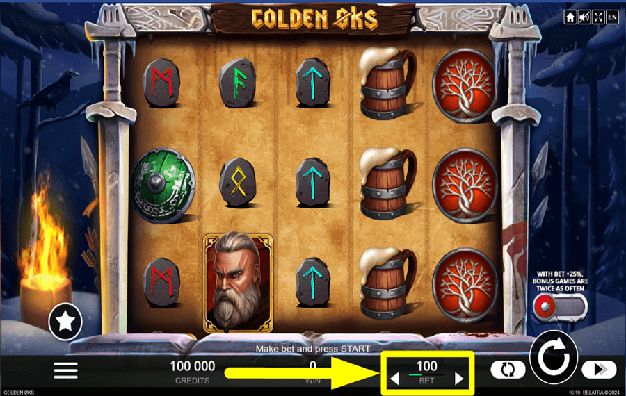 Golden Axe Geben Sie Ihren Gesamteinsatz ab.
