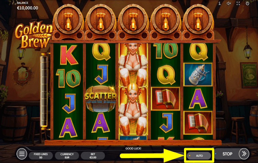 Golden Brew USE AUTOMATIC SPINS.