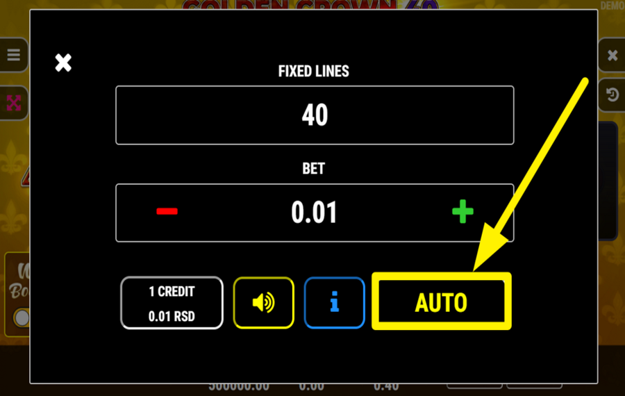 Golden Crown 40 Booster ВРАЩАЙТЕ БАРАБАНОВЫ АВТОМАТИЧЕСКИ.