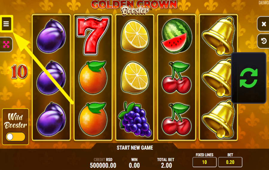 Golden Crown Booster Weisen Sie einen Einsatzwert zu.