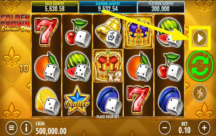 Golden Crown Extreme Dice ВРАЩАЙТЕ БАРАБАНЫ АВТОМАТИЧЕСКИ.