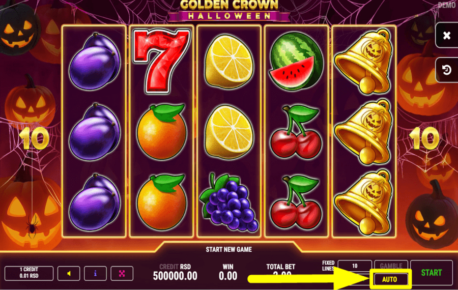 Golden Crown Halloween НАЧАТЬ АВТОВОСПРОИЗВЕДЕНИЕ.