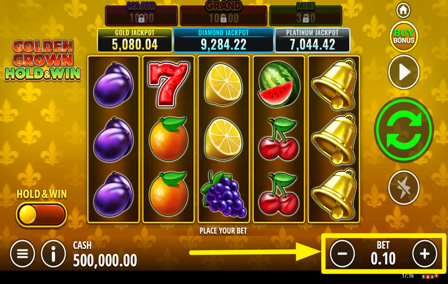 Golden Crown Hold and Win ESPECIFIQUE SU APUESTA.