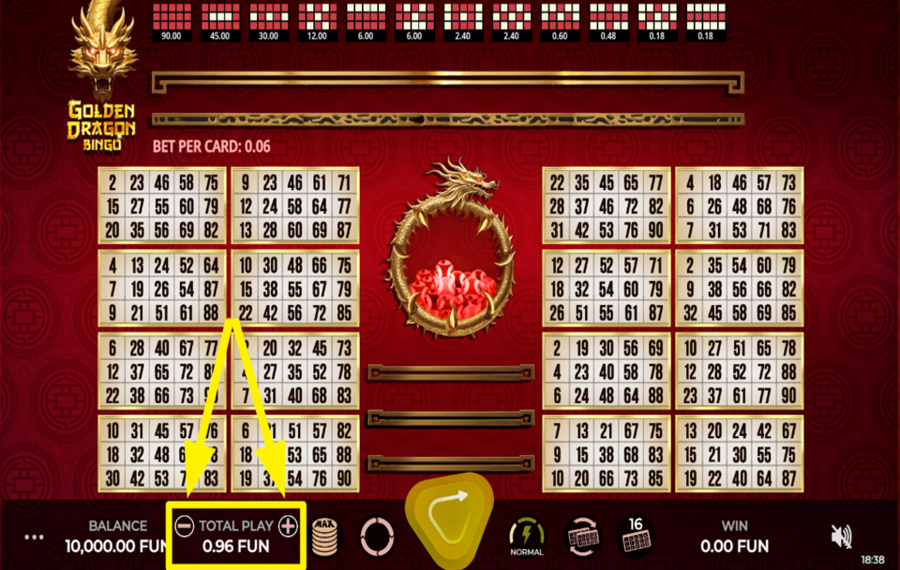 Golden Dragon Bingo AJUSTEZ VOTRE PARI.