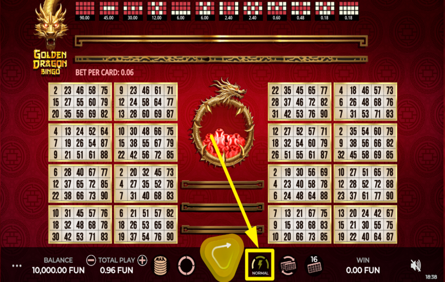 Golden Dragon Bingo CHANGER LA VITESSE.