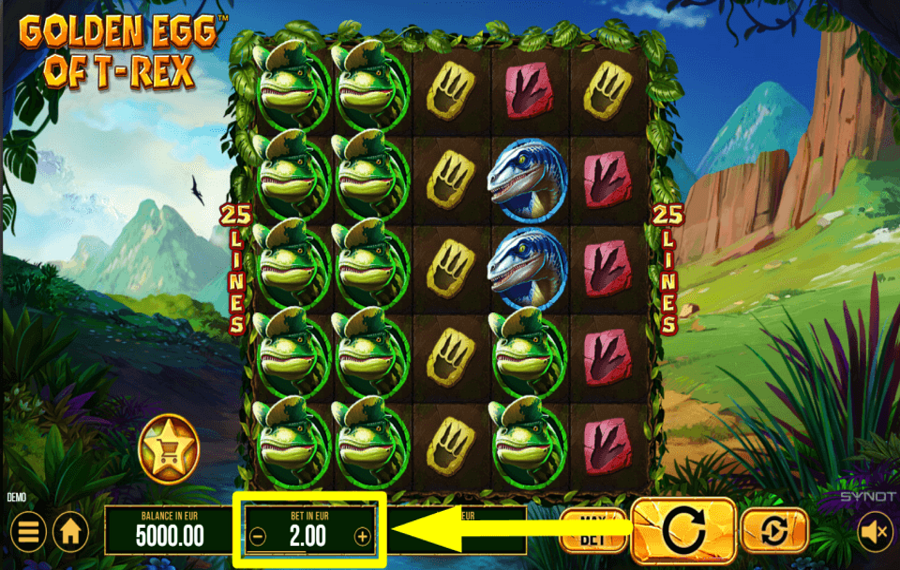 Golden Egg of T Rex PLACE YOUR TOTAL BET.