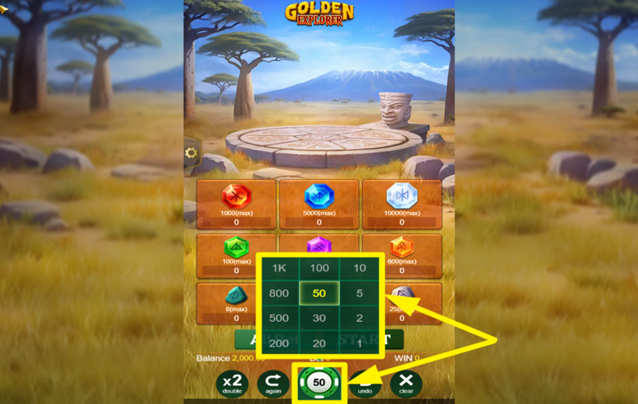 Golden Explorer SELECT YOUR BET.