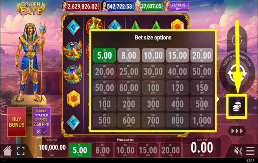 Golden Fate MODIFICAR LA PARTICIPACIÓN.