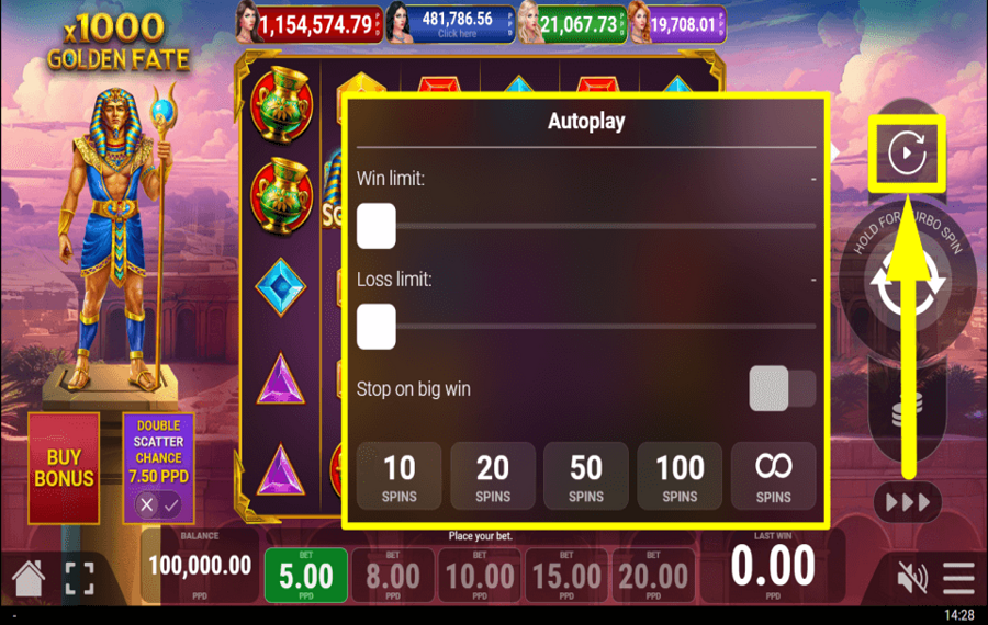 Golden Fate x1000 PROCEDER AUTOMÁTICAMENTE.