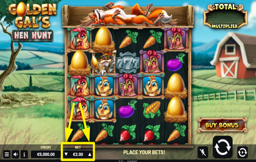 Golden Gals Hen Hunt WÄHLEN SIE EINEN EINSATZWERT.