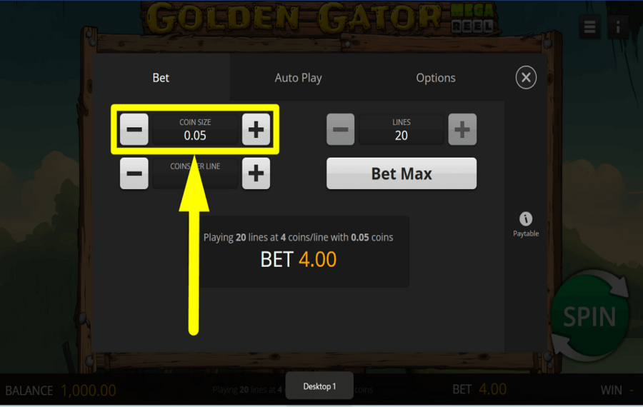 Golden Gator Mega Reel ASSIGN THE VALUE.