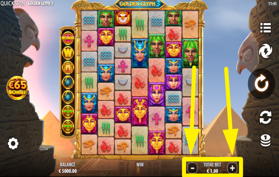 Golden Glyph 3 ВЫБЕРИТЕ ОБЩУЮ СТАВКУ.