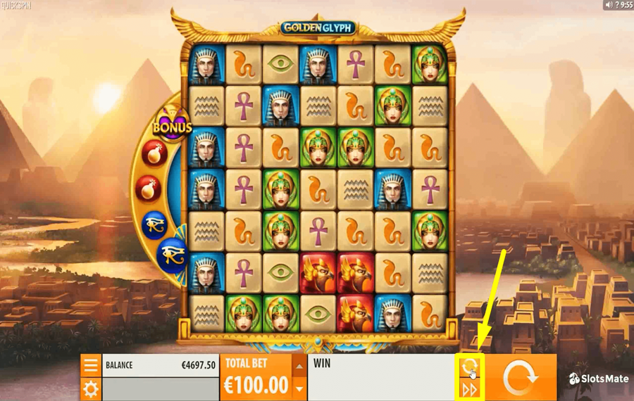 Golden Glyph Использование дополнительных функций «Автозапуск» и «Турбо».