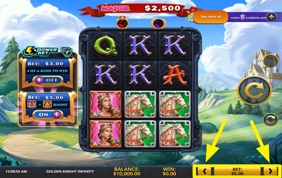 Golden Knight Infinity ASSIGN A BET VALUE.