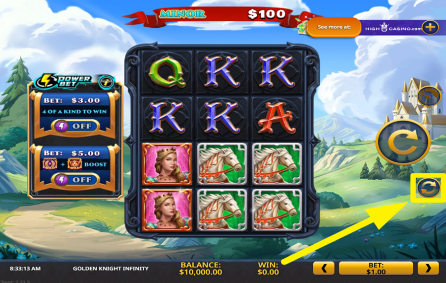 Golden Knight Infinity USE AUTOMATED SPINS.