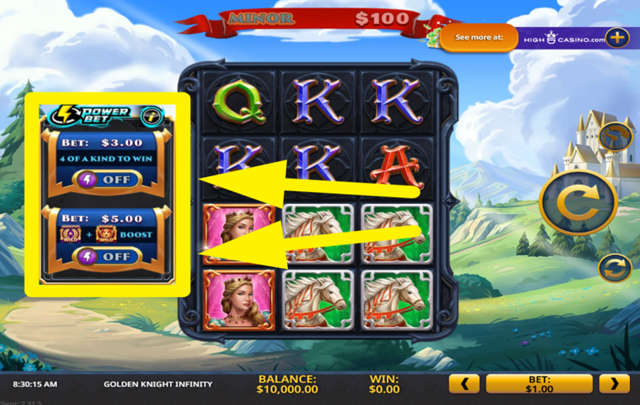 Golden Knight Infinity TURN ON POWER BET.