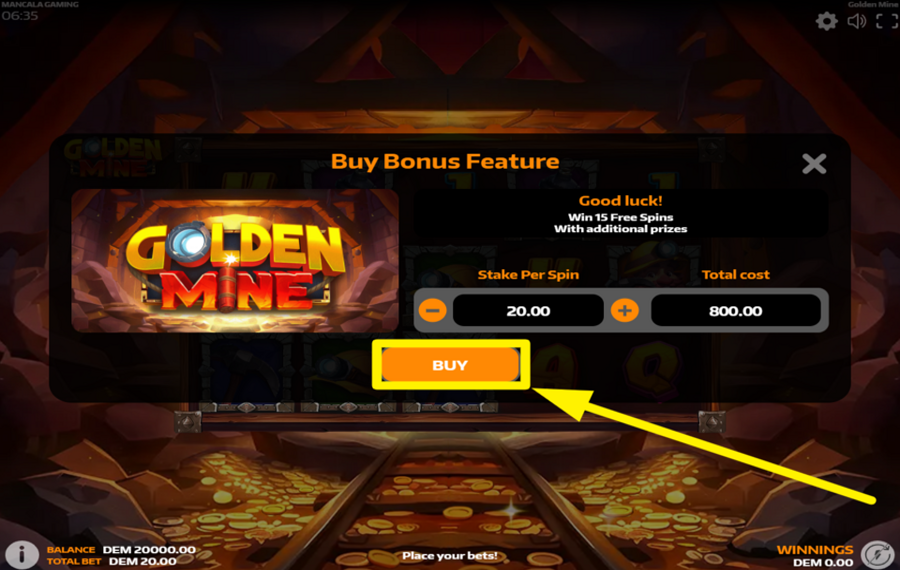 Golden Mine РАЗБЛОКИРУЙТЕ БОНУСНЫЕ ВРАЩЕНИЯ.