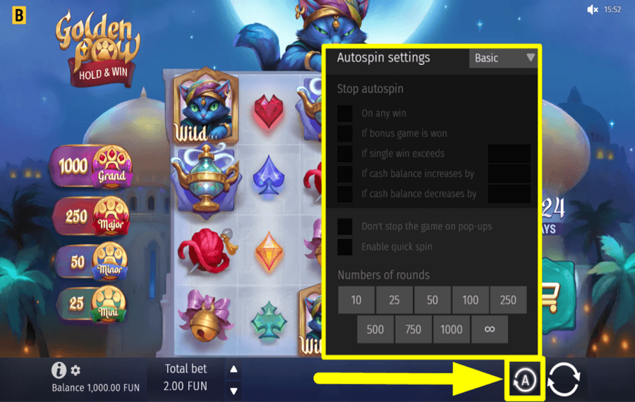 Golden Paw Hold and Win START AUTOPLAY.
