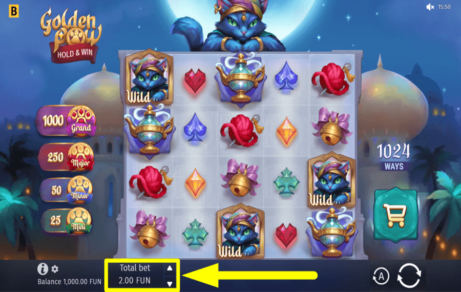 Golden Paw Hold and Win SET THE STAKE.