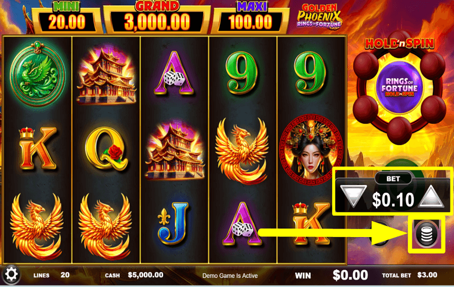 Golden Phoenix Rings of Fortune VERÄNDERN SIE DEN PFOHL.