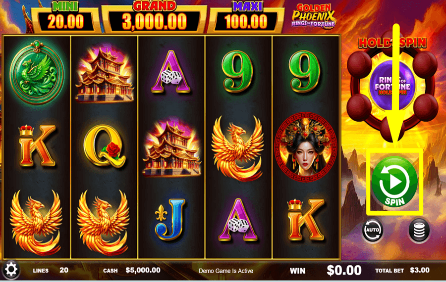 Golden Phoenix Rings of Fortune VERSUCHEN SIE IHR GLÜCK.