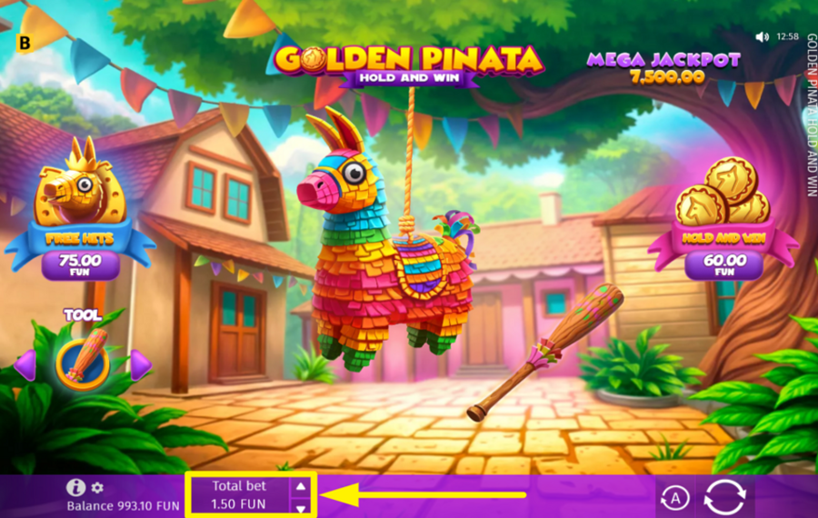 Golden Pinata Hold and Win AJUSTEZ LE MONTANT DE VOTRE MISE.