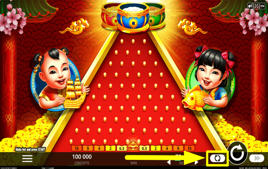 Golden Plinko ACTIVER LA LECTURE AUTOMATIQUE.