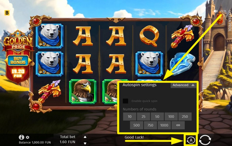 Golden Pride USE AUTOMATED SPINS.