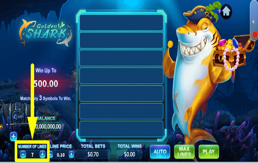 Golden Shark НАСТРОЙТЕ ЛИНИИ ВЫПЛАТ.