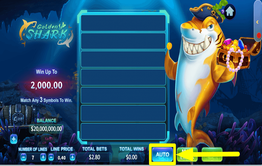 Golden Shark ВКЛЮЧИТЬ АВТОВОСПРОИЗВЕДЕНИЕ.