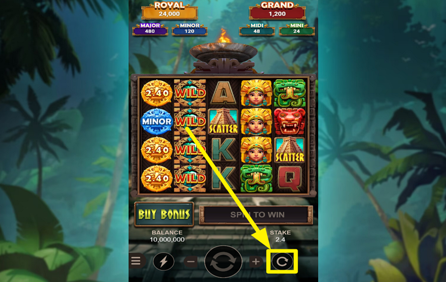 Golden Sun Aztec UTILISEZ LA ROTATION AUTOMATIQUE.