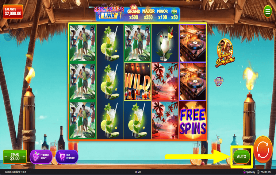 Golden Sunshine SPIN AUTOMATICALLY.
