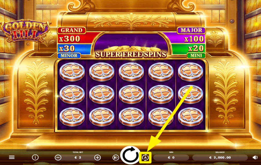 Golden Till TURN ON AUTOMATIC SPINS.