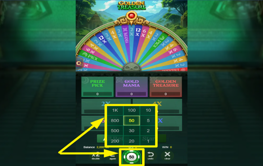 Golden Treasure CHOISISSEZ UN MONTANT DE PARI.