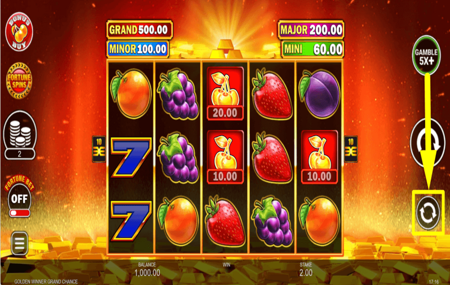 Golden Winner Grand Chance PROCÉDER AUTOMATIQUEMENT.