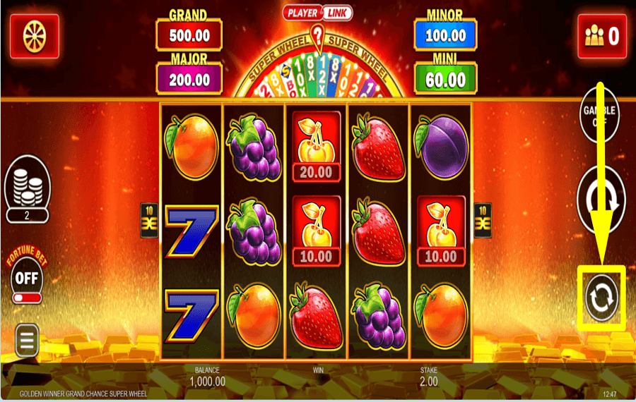 Golden Winner Grand Chance Super Wheel ВЫБЕРИТЕ АВТОВОСПРОИЗВЕДЕНИЕ.