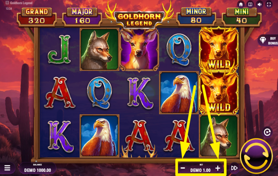 Goldhorn Legend AJUSTER LA VALEUR DU PARI.