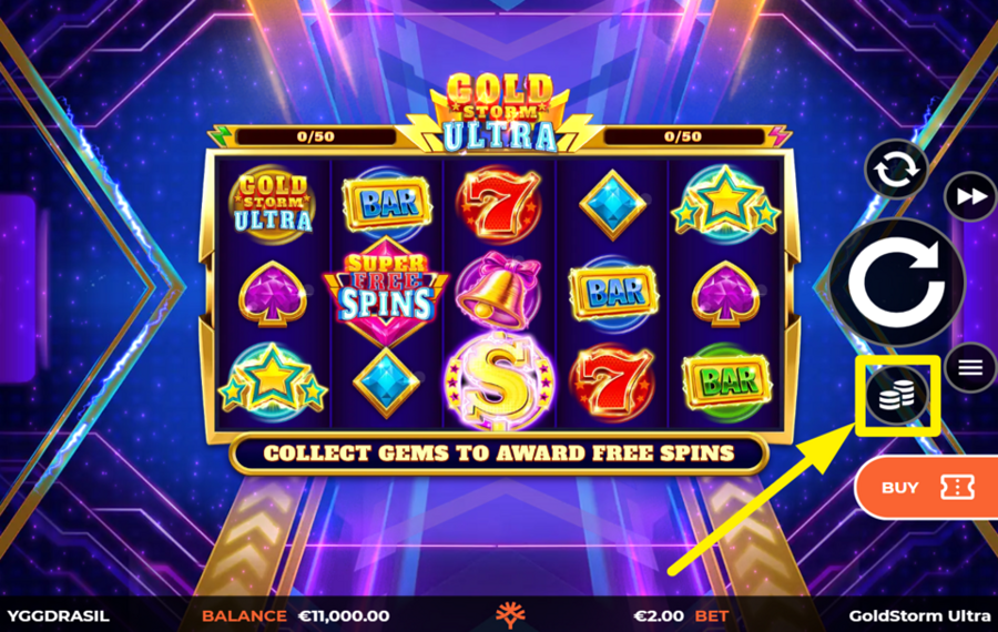 GoldStorm Ultra НАЗНАЧИТЬ ЗНАЧЕНИЕ СТАВКИ.