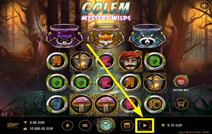 Golem Mystery Wilds ИСПОЛЬЗУЙТЕ АВТОМАТИЗИРОВАННЫЕ ВРАЩЕНИЯ.