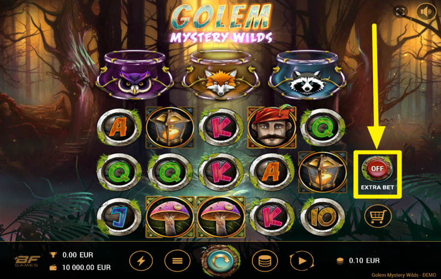 Golem Mystery Wilds ВКЛЮЧИТЬ ДОПОЛНИТЕЛЬНУЮ СТАВКУ.