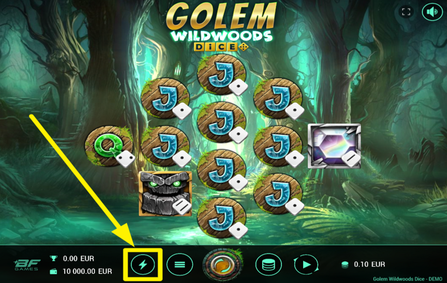 Golem Wildwoods Dice ACCELERATE THE SPINS.