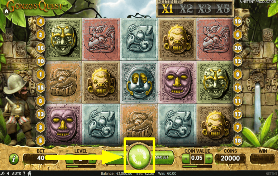 Gonzos Quest FAITES TOURNER LES BOBINES.