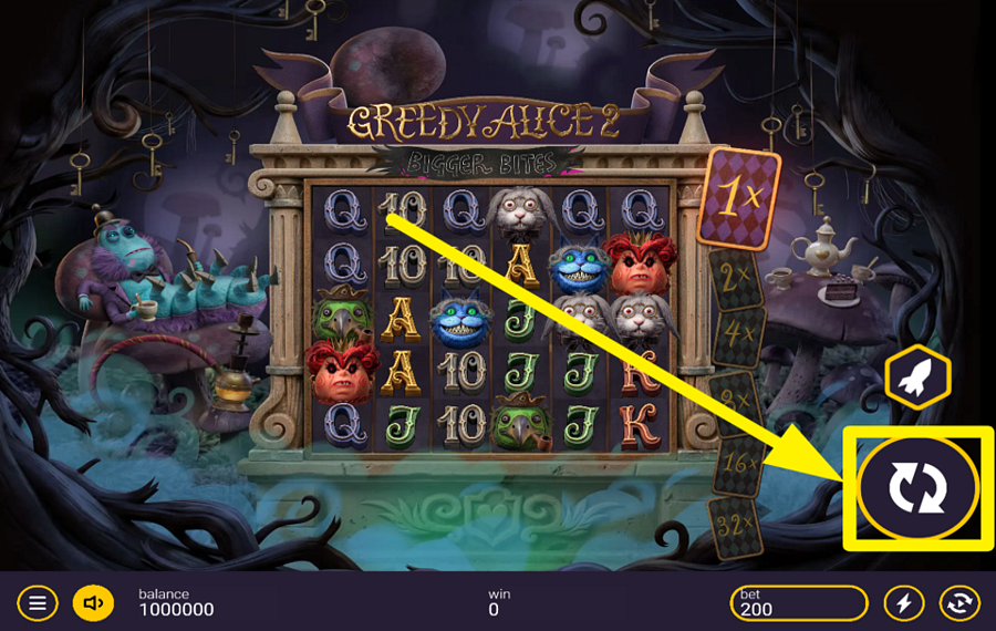 Greedy Alice 2 Bigger Bites SPIN THE REELS.