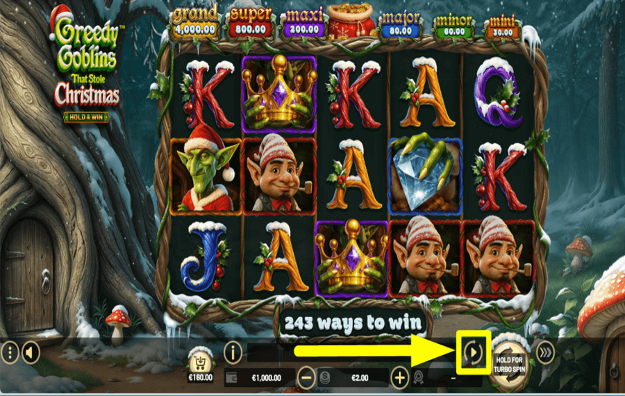 Greedy Goblins That Stole Christmas Hold and Win CONTINUE AUTOMATICALLY.