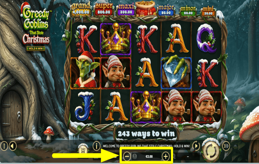 Greedy Goblins That Stole Christmas Hold and Win CAST YOUR WAGER.
